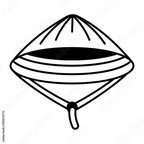 Bamboo hat icon in sketchy style 
