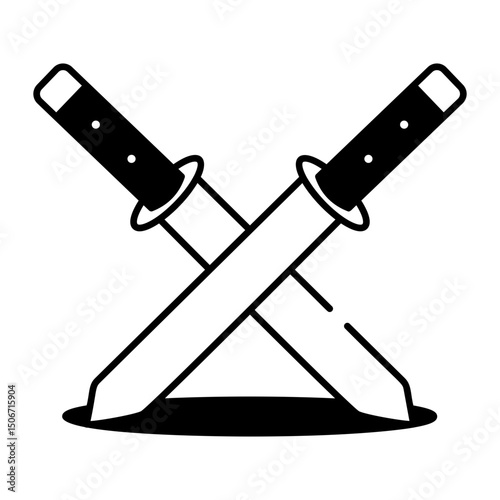 Tanto blade icon in sketchy style 

