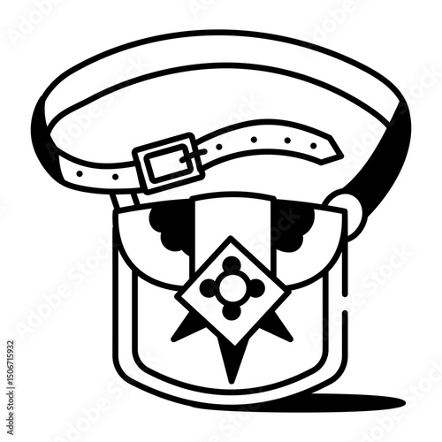 A doodle style icon of belt pouch 
