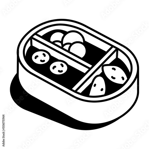 A sketchy style icon of bento box 

