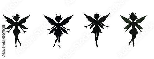 Silhouette of a woman and a tree with floral nature elements in vector art style