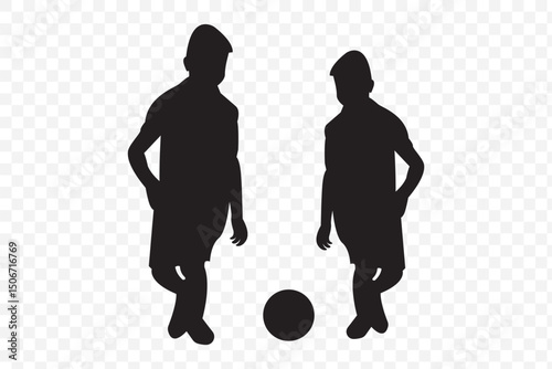 Children Playing Silhouette - Ideal for Joyful & Playful Projects on Transparent Background. EPS 10.