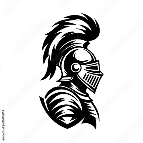 Knight's Profile in Armor Silhouette