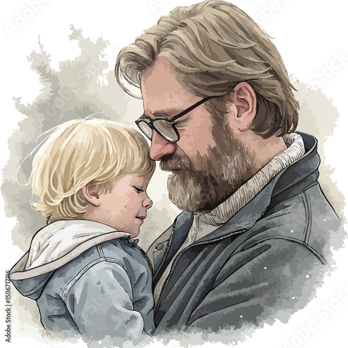 A Tender Moment Father and Child