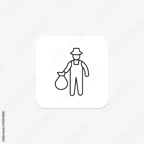 Farmer With Compost Bag, vector, pixel perfect, illustrator file