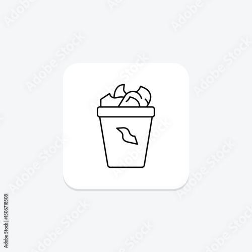 Compost Bin With Scraps, vector, pixel perfect, illustrator file
