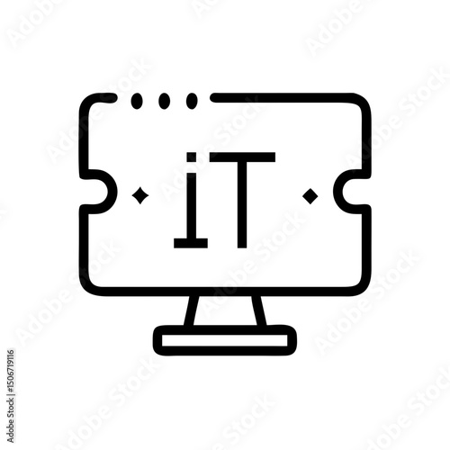 IT on digital computer screen, icon