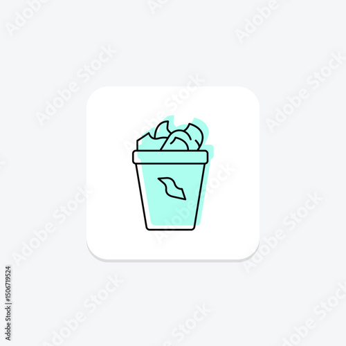 Compost Bin With Scraps, vector, pixel perfect, illustrator file