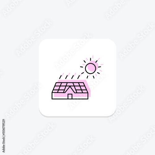 Solar Panel On Farm, vector, pixel perfect, illustrator file