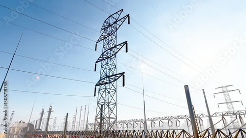 National Grid power towers and high voltage lines
