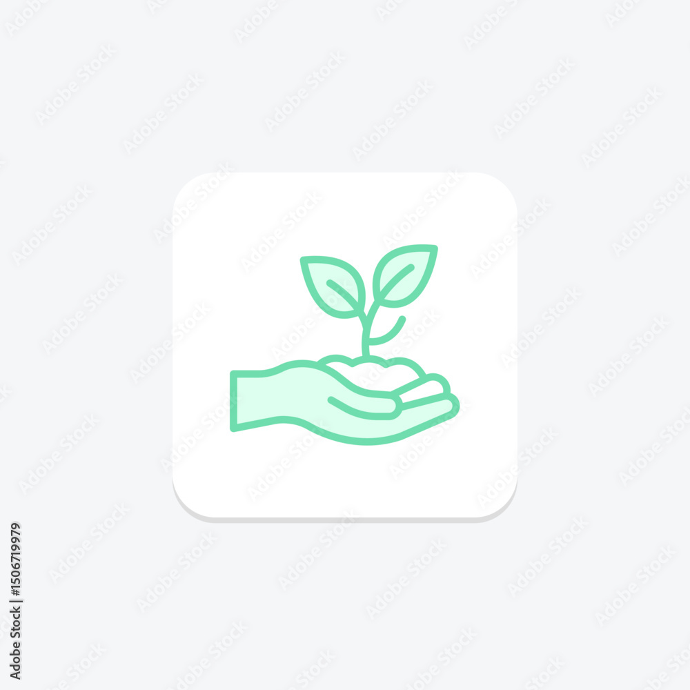 Sprout In Hand, vector, pixel perfect, illustrator file Sprout In Hand, vector, pixel perfect, illustrator file