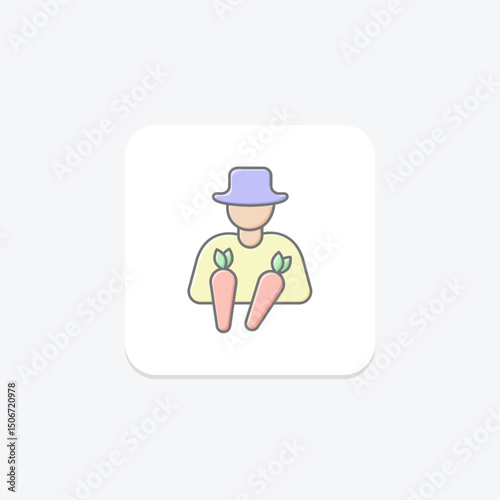 Farmer Holding Carrots, vector, pixel perfect, illustrator file