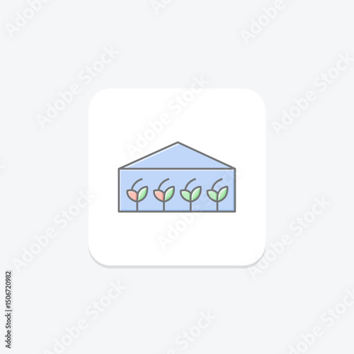 Greenhouse With Veggies, vector, pixel perfect, illustrator file