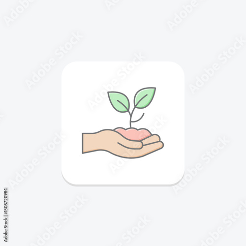 Sprout In Hand, vector, pixel perfect, illustrator file