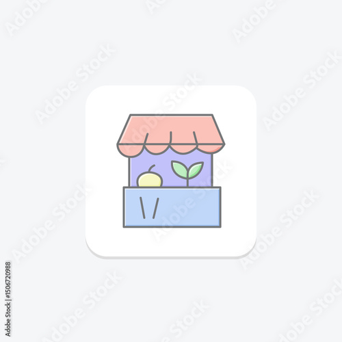 Organic Market Stall, vector, pixel perfect, illustrator file