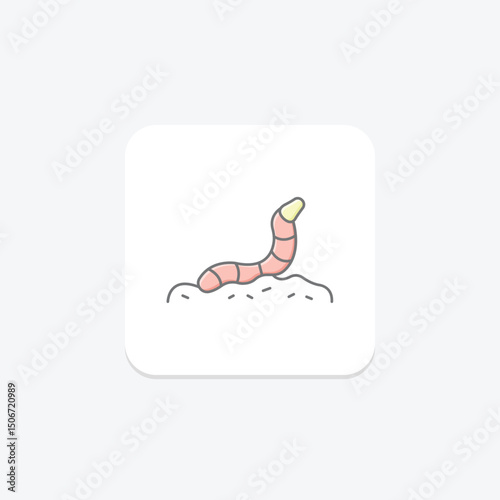 Worm In Soil, vector, pixel perfect, illustrator file