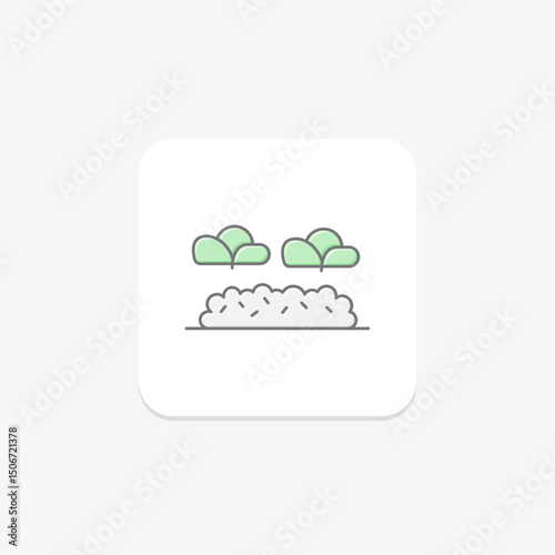 Mulched Garden Row, vector, pixel perfect, illustrator file