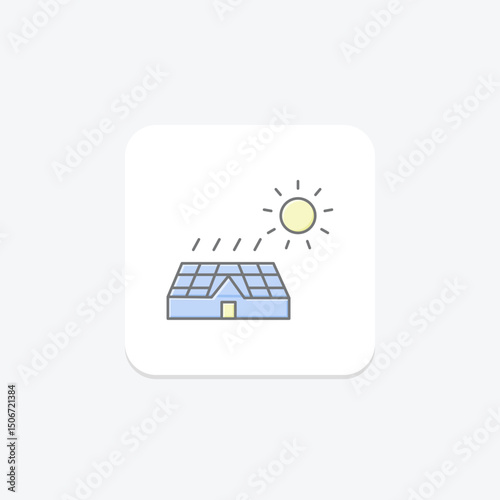Solar Panel On Farm, vector, pixel perfect, illustrator file