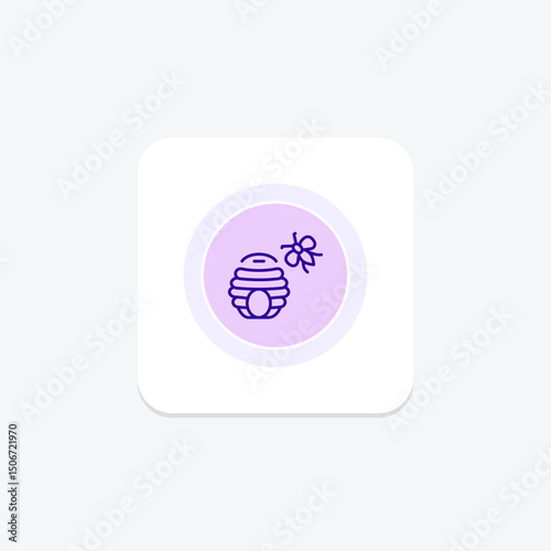 Beehive Near Garden, vector, pixel perfect, illustrator file