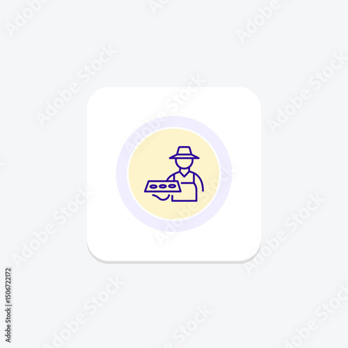 Farmer With Seedling Tray, vector, pixel perfect, illustrator file