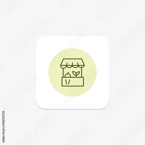 Organic Market Stall, vector, pixel perfect, illustrator file