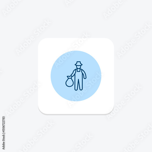 Farmer With Compost Bag, vector, pixel perfect, illustrator file