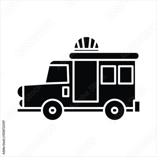 Silhouette Food Truck Icon