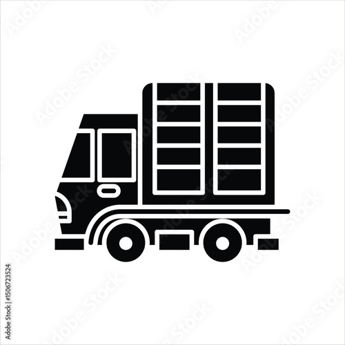 Silhouette Box Truck Icon