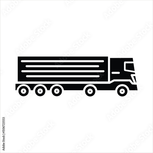 Silhouette Container Truck Icon