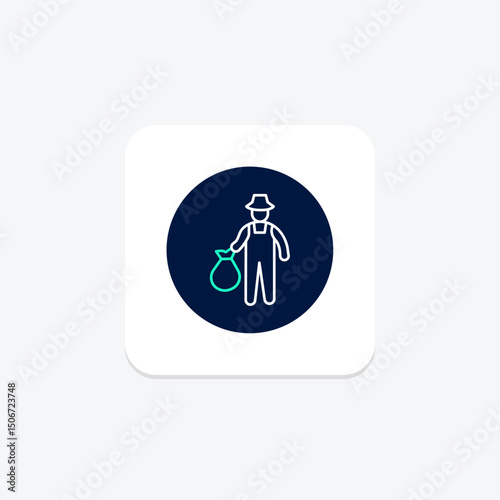 Farmer With Compost Bag, vector, pixel perfect, illustrator file