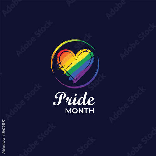 Pride Month 2025 Rainbow Logo Vector Illustration - LGBTQ+ Celebration Graphic