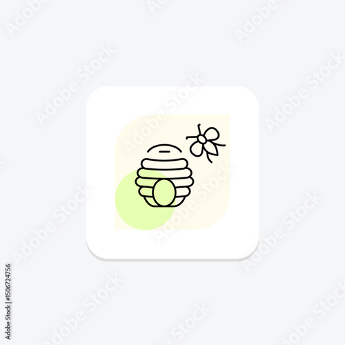 Beehive Near Garden, vector, pixel perfect, illustrator file
