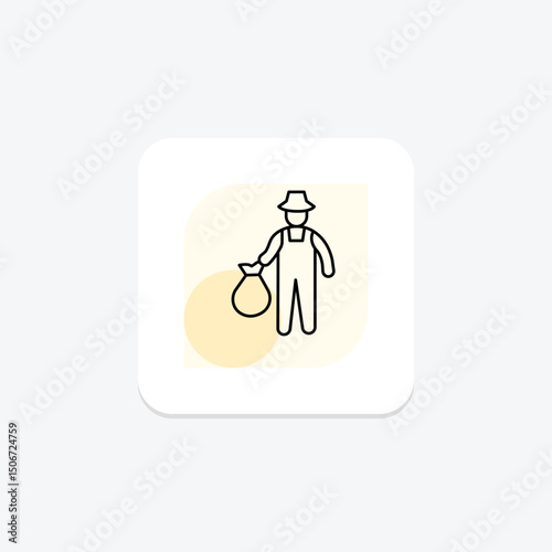 Farmer With Compost Bag, vector, pixel perfect, illustrator file