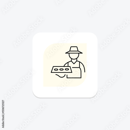 Farmer With Seedling Tray, vector, pixel perfect, illustrator file