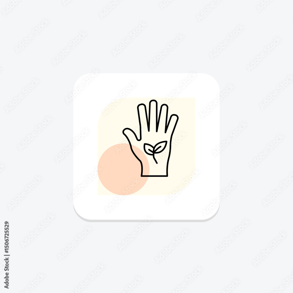 Fototapeta premium Eco Gardening Glove, vector, pixel perfect, illustrator file