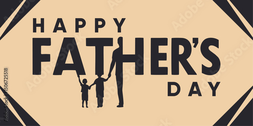 Father Holding Hands with Kids – Father’s Day Concept Art
