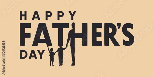 Father Holding Hands with Kids – Father’s Day Concept Art