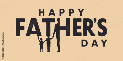 Father Holding Hands with Kids – Father’s Day Concept Art