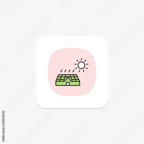 Solar Panel On Farm, vector, pixel perfect, illustrator file