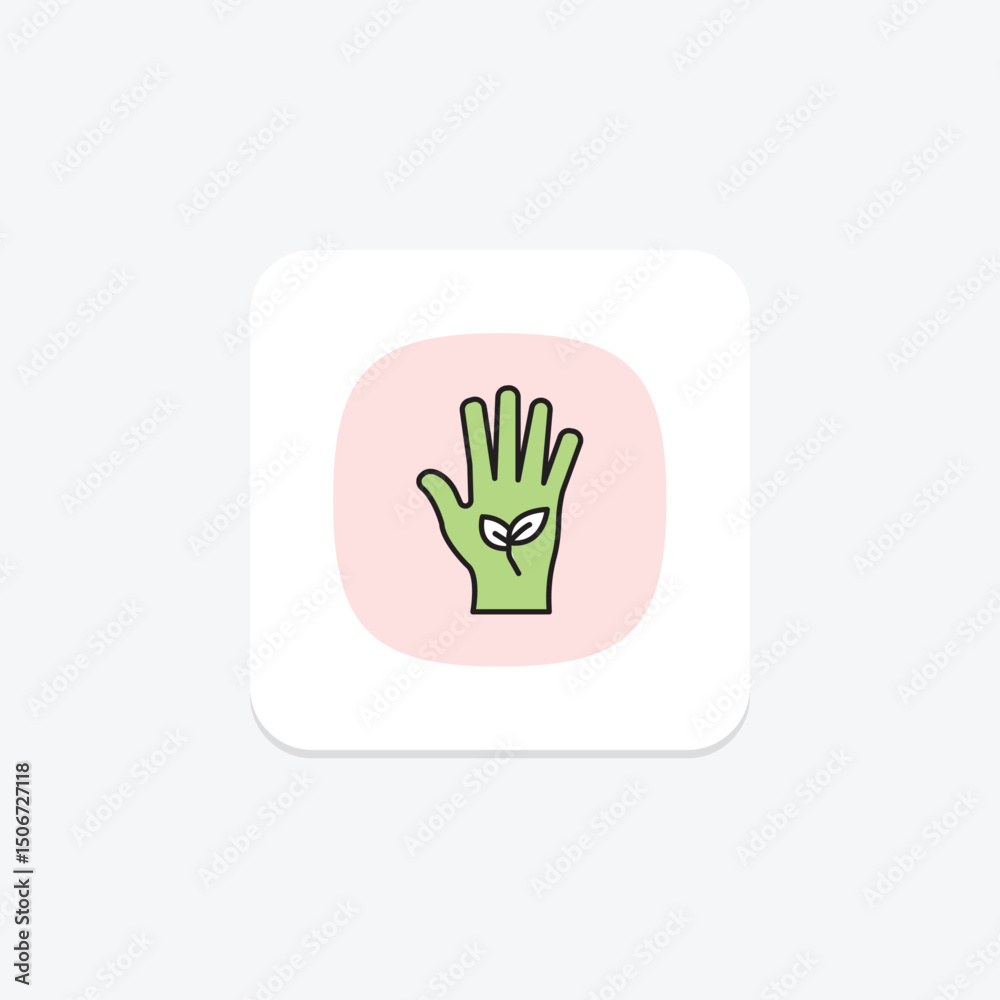 Fototapeta premium Eco Gardening Glove, vector, pixel perfect, illustrator file