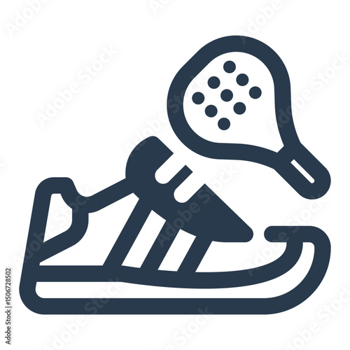 Padel Shoes with Racket Behind