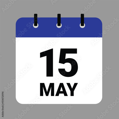 May 15 - Daily Calendar Icon - White Background