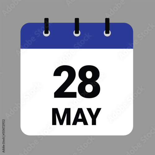 May 28 - Daily Calendar Icon - White Background