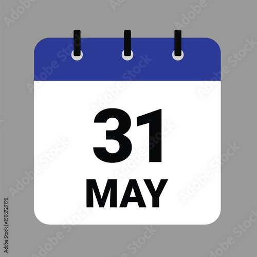 May 31 - Daily Calendar Icon - White Background