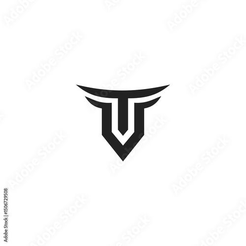 initial tv,vt logo design