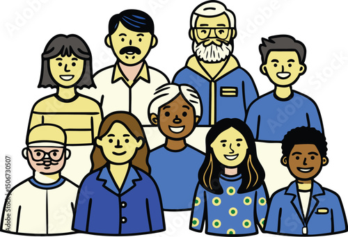 Diverse avatar collection a range of unique character illustrations