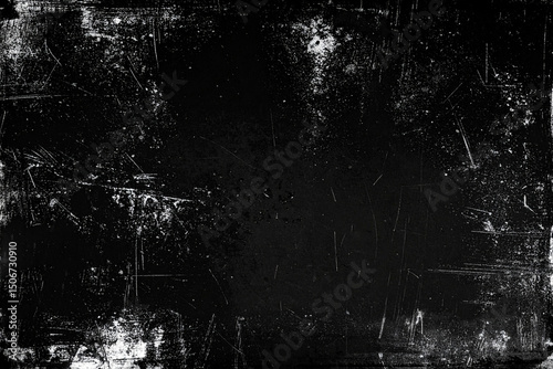 Black and white grunge. Distress overlay texture. Abstract surface dust and rough dirty wall background