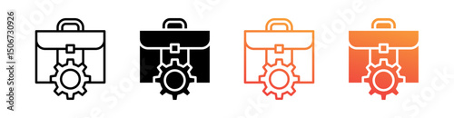 Management Multi Style Icon Set Vector 