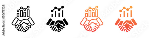 Business Progress Multi Style Icon Set Vector 