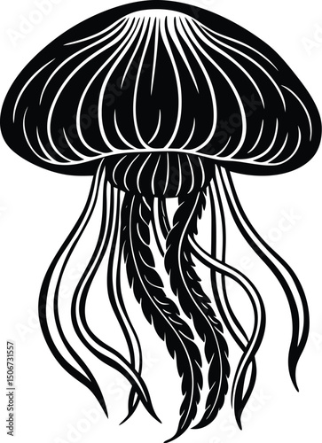 jellyfish ninocut design vector